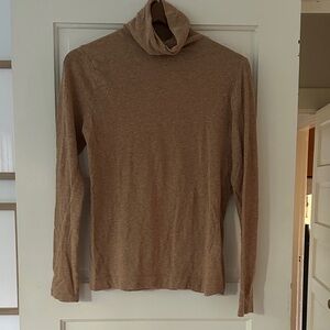 Camel Turtleneck Long Sleeve Top